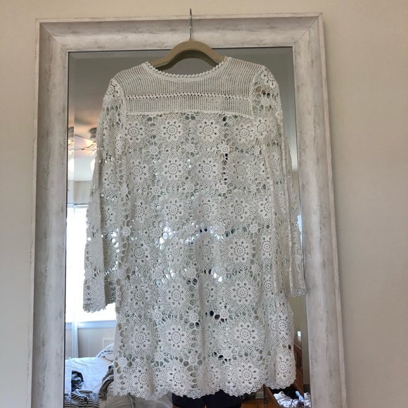 topshop white crochet dress